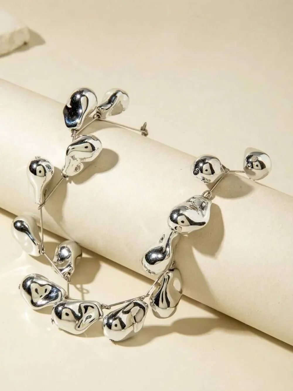 Silver Drop Statement Necklace R662 - Picture 3 of 4